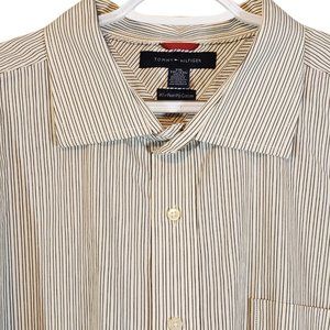 TOMMY HILFIGER Striped Button Down Shirt   Size XXL